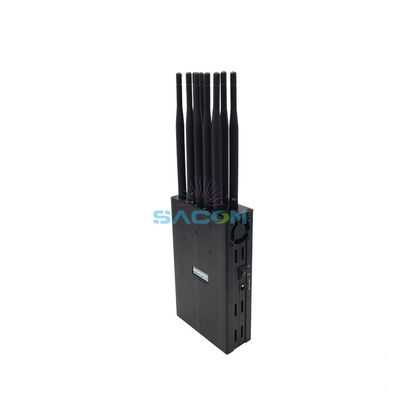 Brouilleur de signal portable avec batterie 8000mAh, puissance de sortie 9.5W pour blocage multi-bandes 3G GPS WiFi