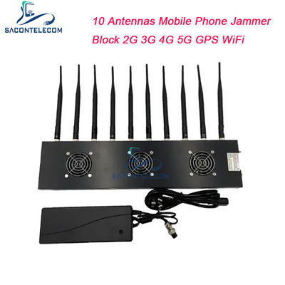 433MHz 40m Range Signal Jammer avec 10 canaux et puissance de sortie de 18W pour le blocage WiFi GPS