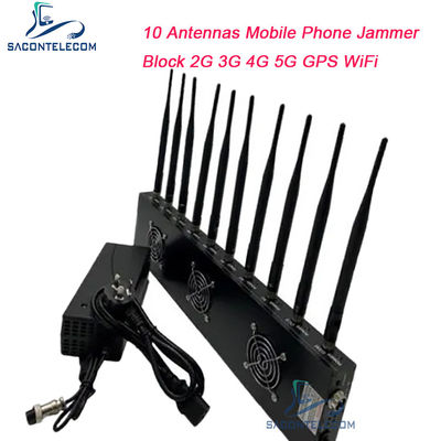 433MHz 40m Range Signal Jammer avec 10 canaux et puissance de sortie de 18W pour le blocage WiFi GPS
