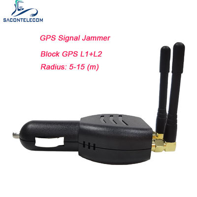 Mini brouilleur GPS ISO9001 avec antenne omnidirectionnelle de 15m, léger, pour allume-cigare de voiture 12V-24 DC