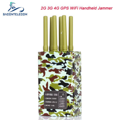 6 antennes 20m portée portable brouilleur de téléphone portable avec 4000mAh batterie pour GPS Lojack WiFi signal de blocage