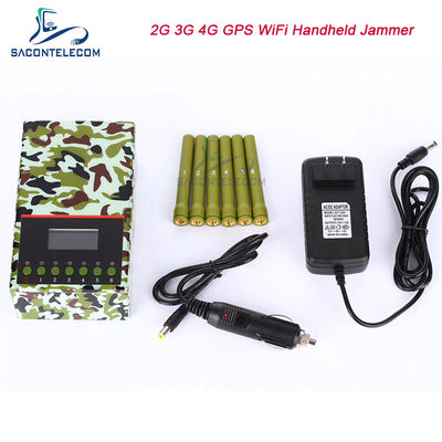 6 canaux 20m de rayon brouilleur de signal portable avec batterie 4000mAH pour 2G 3G 4G GPS Wifi Blocage