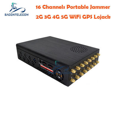 16 antennes Brouilleur de signal GPS portable avec batterie de 12000 mAh pour le blocage 5G