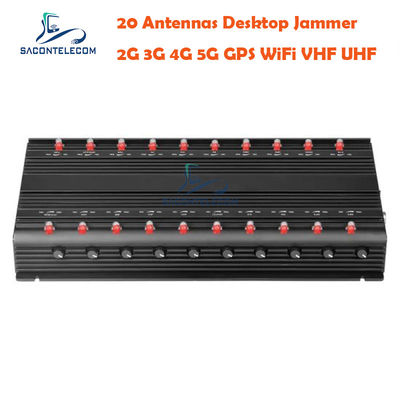 20 Canaux 52W Jammer de Signal de Téléphone Portable avec Portée de 60m pour Zones Sécurisées