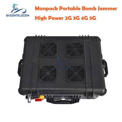 75W Puissance de sortie 120m Radius de brouillage DC24V alimentation IED RF Manpack Jammer pour les forces de sécurité