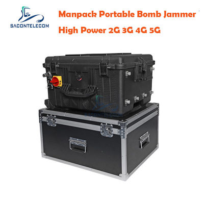 75W Puissance de sortie 120m Radius de brouillage DC24V alimentation IED RF Manpack Jammer pour les forces de sécurité