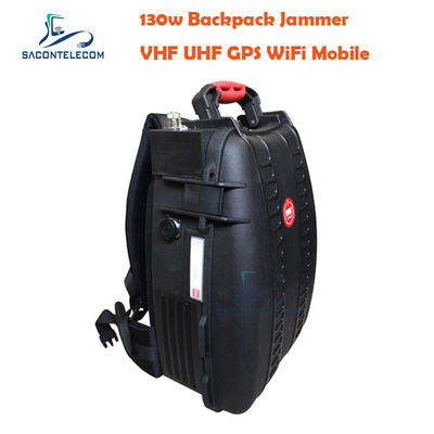 5 canaux VHF UHF Manpack Jammer avec une distance de 120 m et une batterie intégrée pour le blocage du signal portable