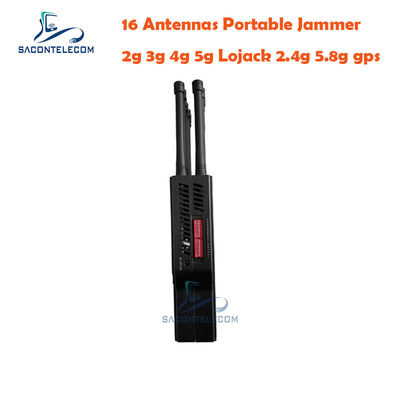 16 antennes 16W 4G LTE 5G Lojack Brouilleur de signal portable avec une portée de 30m et une conception portative