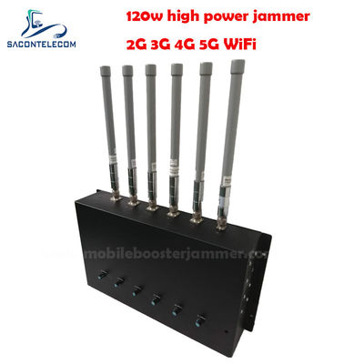180W 6 canaux brouilleur de signal de bureau avec rayon de brouillage de 20-150m pour le blocage 2G 3G 4G 5G GSM CDMA