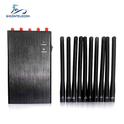 10W Puissance 20m Rayon 10 Canaux Brouilleur Portable pour WiFi GPS 2G 3G 4G 5G