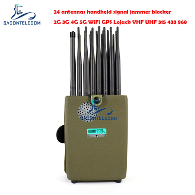 Europe Type Wifi signal brouilleur 24w 24 canaux Pour 2G 3G 4G 5G LTE GPS Localisateur 173mhz