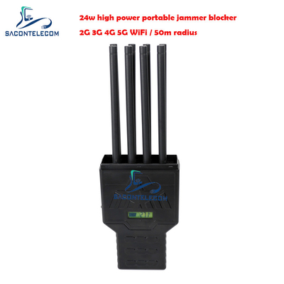 rayon portatif de la puissance élevée 50m des canaux 28w du brouilleur 8 de signal du téléphone portable 5G