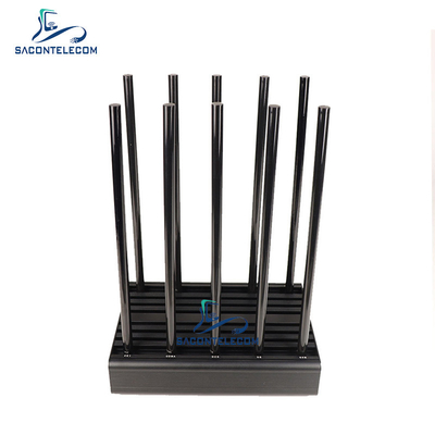 10 puissance 2G 3G 4G 5G GPS WiFi du brouilleur 100w de disrupteur de Wifi de canaux 24 heures de travail