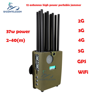Canaux tenus dans la main GSM CDMA du brouilleur 12 de signal de téléphone portable de 2.4g 5.8g