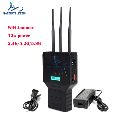 Brouilleur de signal de téléphone portable avec 2.4G 5.2G 5.8G Bandes jusqu'à 50m de portée et 3 bandes de couverture