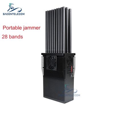 28 canaux 28W brouilleur de signal portable avec 27 antennes pour le blocage du signal sans fil