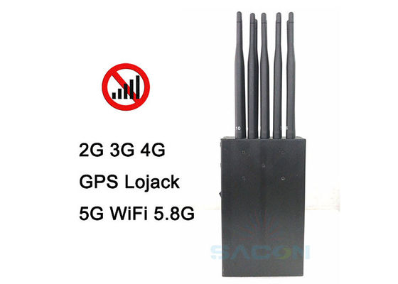 Bloqueur de brouilleur de signal 5G portable avec 10 antennes 15m et batterie 8000mAh