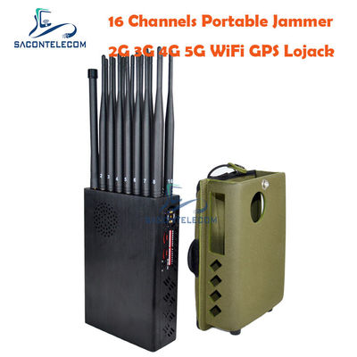 12000mAh 16w Blocage du signal du téléphone portable 20m Wifi GPS Jammer 2G 3G 4G 5G