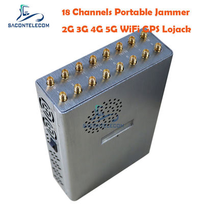 18 bandes brouilleur de signal portable avec batterie de 12000 mAh pour un blocage de communication sécurisé