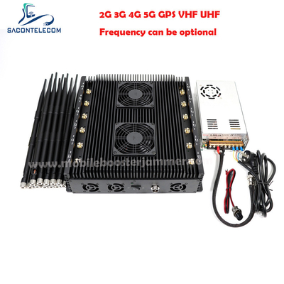 315mhz 433mhz Lora Cell Phone Signal Jammer 12 réunit 90w VHF LOJACK