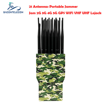 21w 21 bandes signal de téléphone portable brouilleur rayon 30m pour GPS Localisateur Walike Talkie